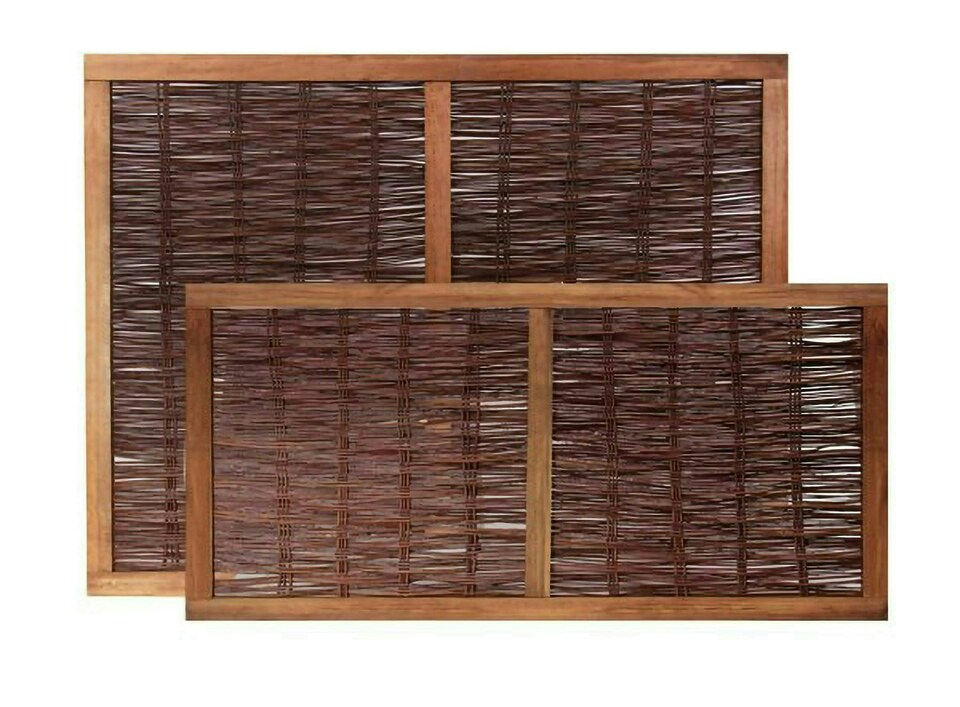 image 1 of Primrose Premium Framed Willow Hurdle Natural Handwoven Fence Panel 6ft x 4.5ft