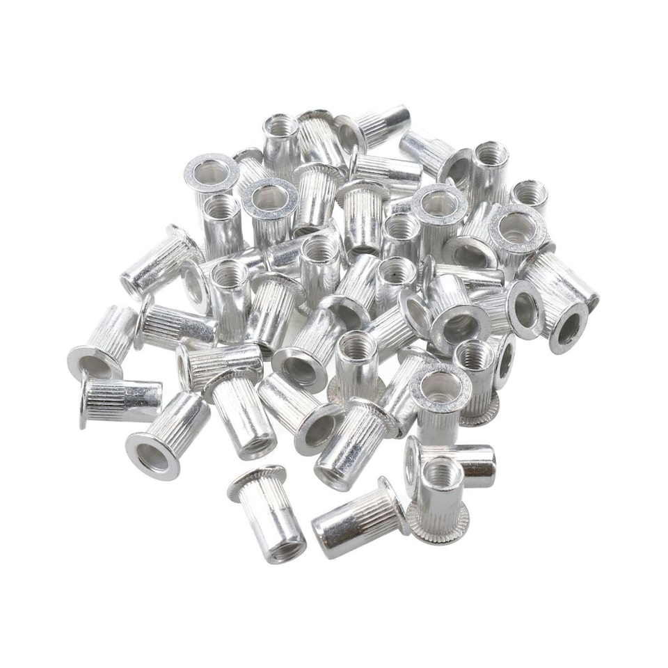 image 1 of M5 5mm Alu Nut Serts Riveting Nuts Rivet Threaded Inserts Blindnut Rivnut 50pc