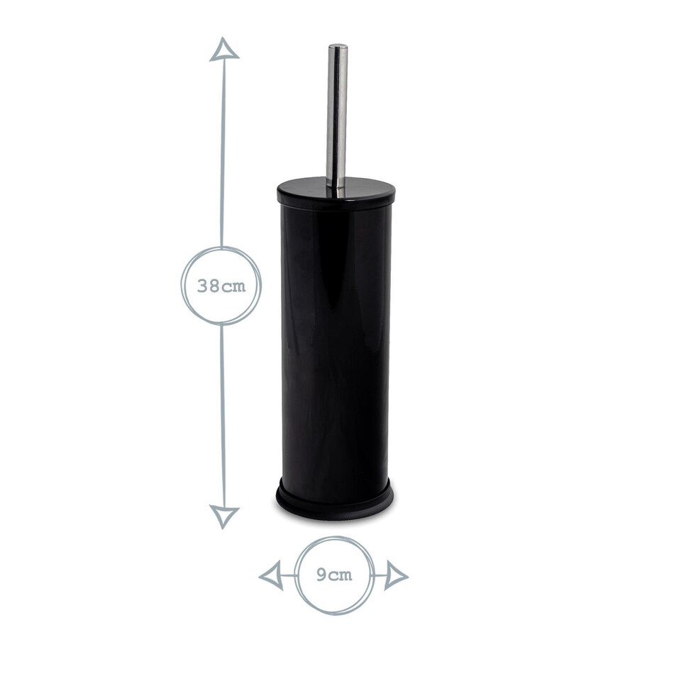 image 1 of Harbour Housewares Round Toilet Brush - Black | Black | Black