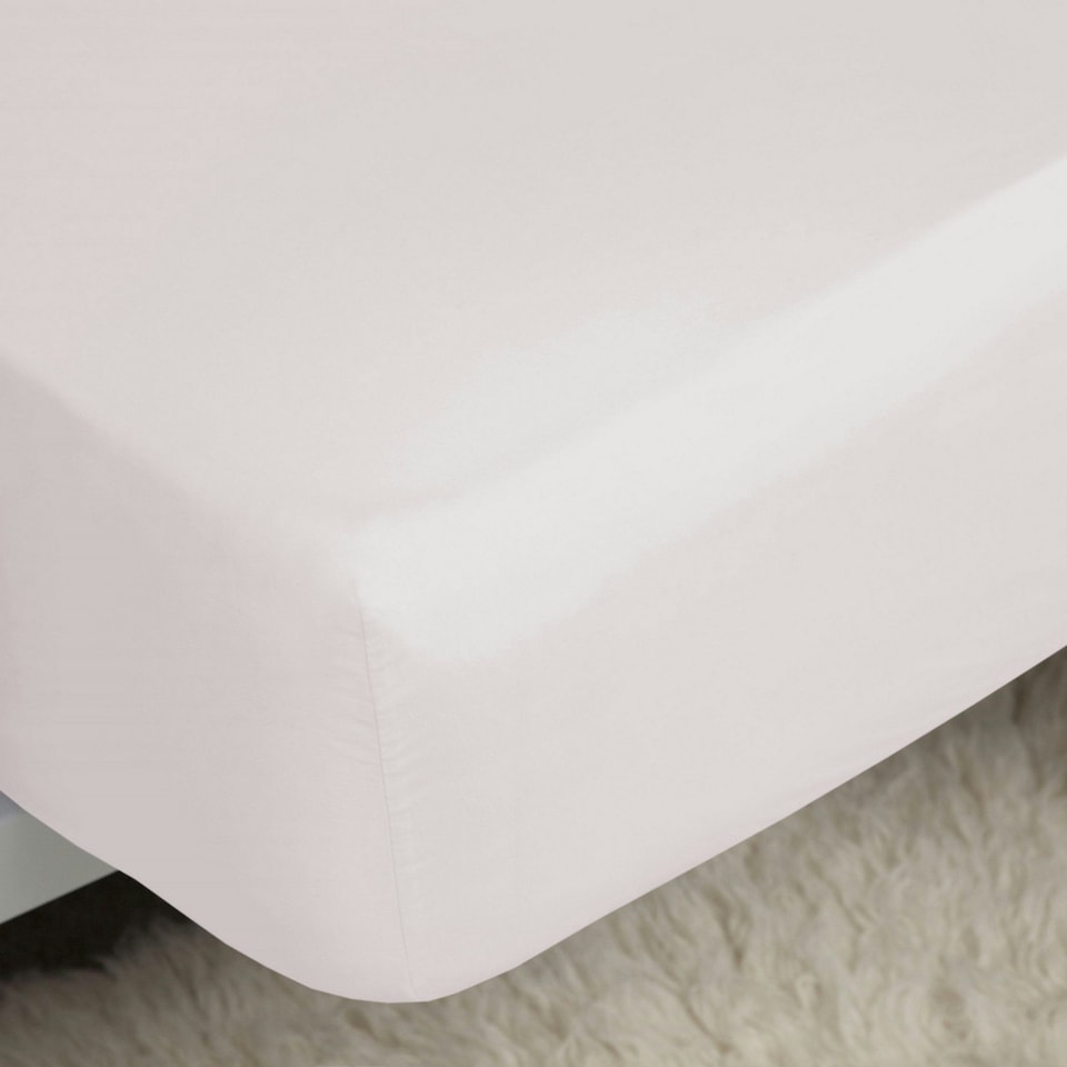 Belledorm Easycare Percale Fitted Sheet - Powder Pink - Superking