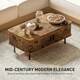 image 3 of HOMCOM Coffee Table with Storage and Sliding Doors for Living Room Brown