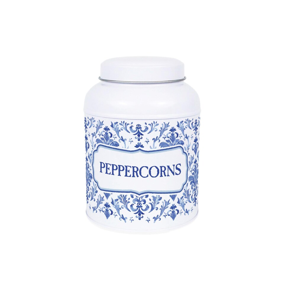 image 1 of Oriental Ink Peppercorn Canister - Small Domed Lid Kitchen Storage Jar