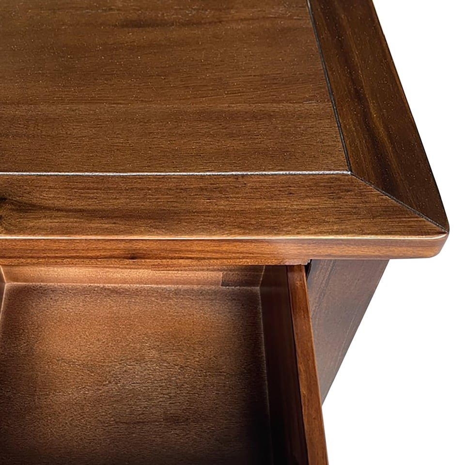 image 1 of Duchy Acacia 3 Drawer Brown Bedside Table - Fully Assembled By Roseland Furniture