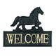 image 1 of Horse Welcome Cast Iron Sign Plaque Wall Fence Gate House Stable Farm Yard