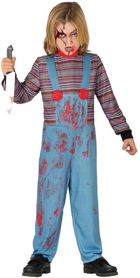 image 1 of Fancy Dress Child Possessed Doll Blue - 7-9 Years