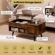 image 5 of COSTWAY Lift Top Coffee Table w/Hidden Compartment Brown Brown