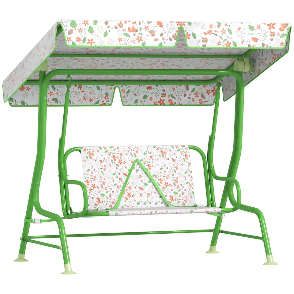 image 1 of AIYAPLAY Kids Garden Swing Chair, Swing Seat with Adjustable Canopy | Green
