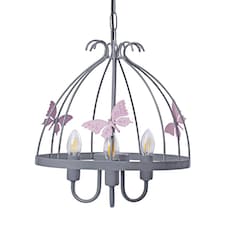 Milagro Chandelier Kago 3XE14  Grey and Pink