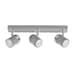 image 1 of ValueLights 3 Way Adjustable Gloss Grey & Silver Chrome Straight Bar Ceiling Spotlight Fitting - Complete with 5w LED GU10 Light Bulbs 3000K Warm White Grey