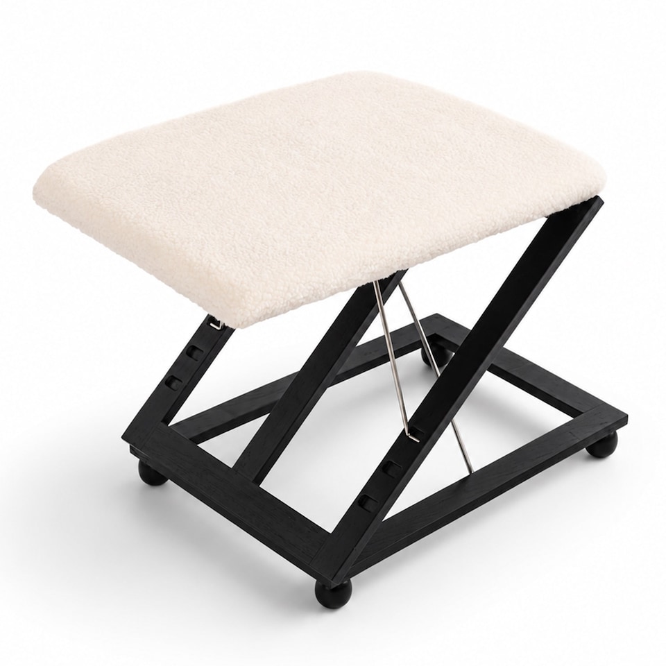 image 1 of Adjustable Folding Cushion Padded Footstool Foot Rest