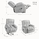 image 3 of HOMCOM Power Lift Recliner Chair with Vibration Massage and Heat, Electric Lift Chair for Elderly, Overstuffed Fabric Riser and Reclining Armchair with USB Ports, Cup Holders, Light Grey