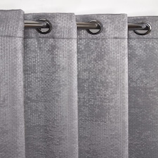 Metro Thermal Blackout Eyelet Curtains 116cm x 137cm Silver Grey | Grey