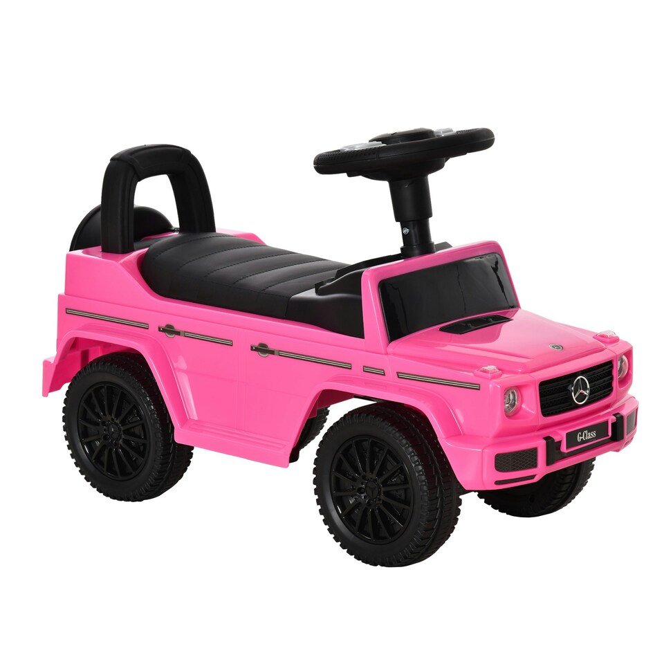 image 1 of HOMCOM Benz G350 Kids Ride on Sliding Car w/ Under Seat Storage No Power Pink