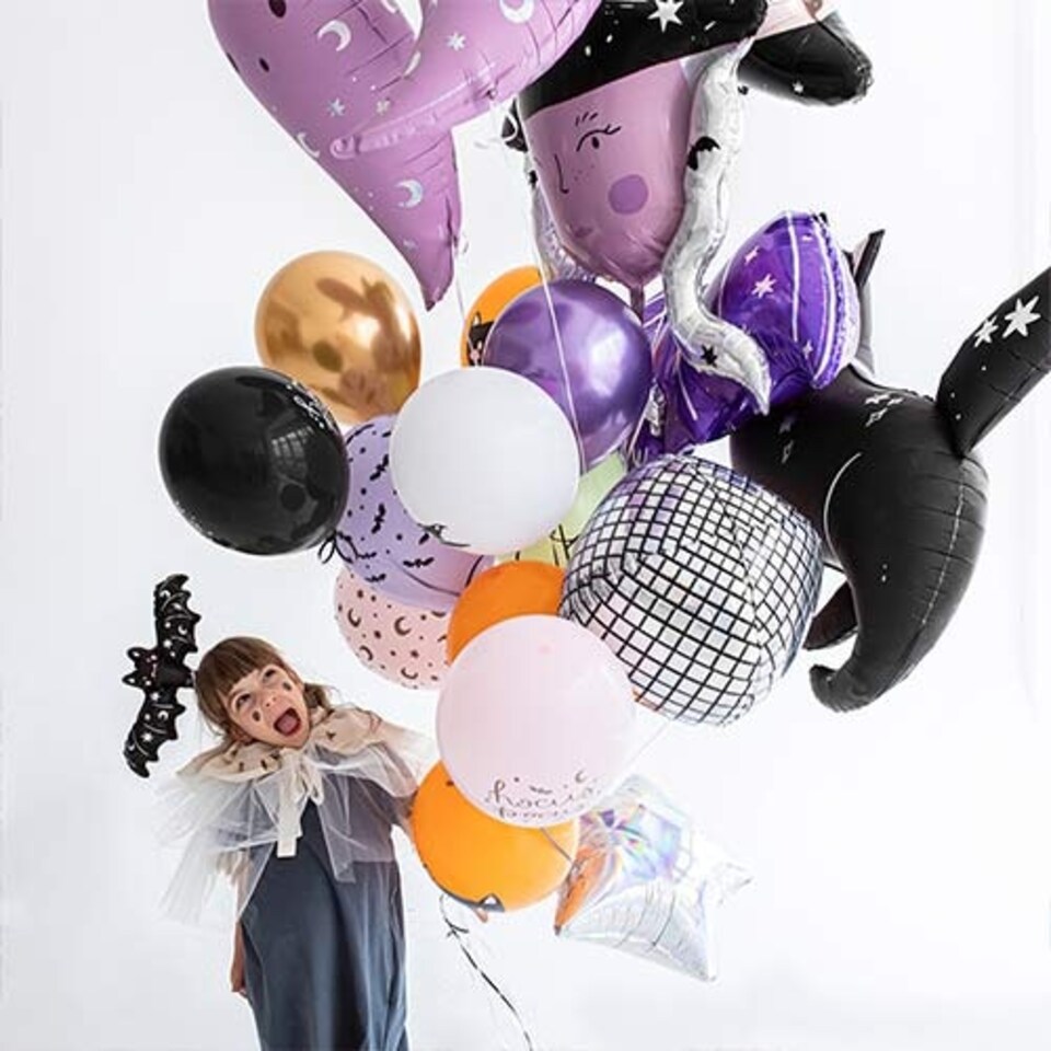 image 1 of Celestial Bat Halloween Air Fill Foil Balloon 41cm / 16 in