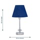 image 5 of Set of 2 Chrome Jewelled Table Lamps with Navy Blue Shades Chrome | Blue