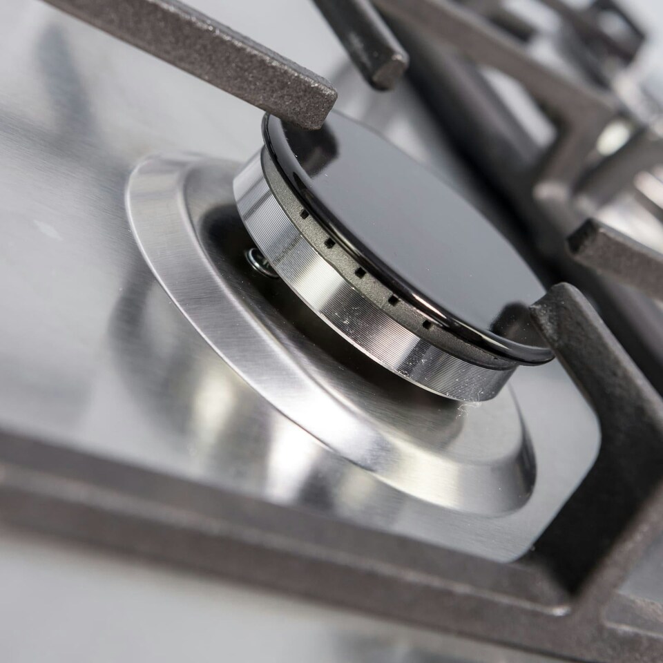 image 1 of SIA SSG601SS 60cm Stainless Steel 4 Burner Gas Hob With Cast Iron Pan Stands