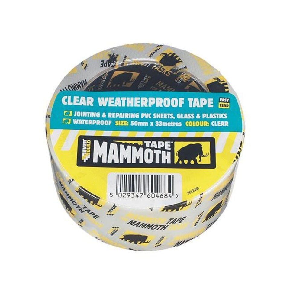 Everbuild Mammoth Weatherproof Tape Clear 50mm x 10m - One Colour - One Size
