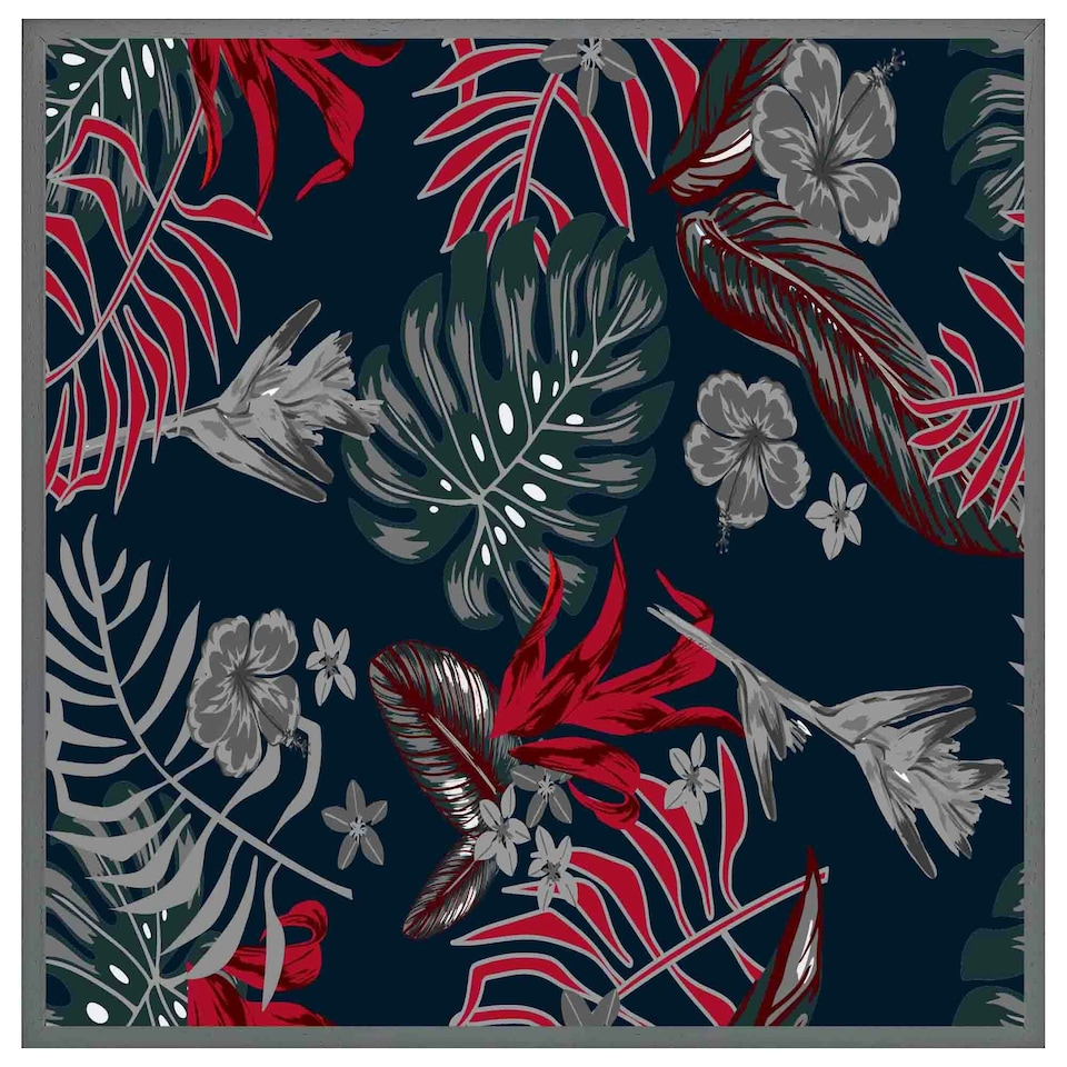 image 1 of Leaves of tropical plants (Picutre Frame) Brown | M