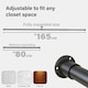 image 7 of Extendable Wardrobe Clothes Rail Rod Pole Black Stainless Steel Adjustable Store - Large (80-165cm) Black