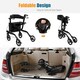 image 7 of COSTWAY Folding Rollator Walker Aluminium Mobility Aid Black