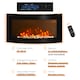 image 4 of HOMCOM Led Wall Mounted Fireplace Curved Glass Electric Fire Place Fire Place 7 Colour Side Lights Slimline, 10002000W, 89.2cm  48cm