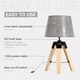image 4 of HOMCOM Wooden Tripod Table Lamp for Side, Desk or End Table with E27 Bulb Base Grey Shade