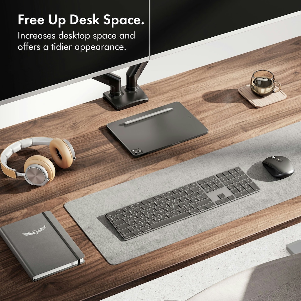image 1 of VonHaus Gas Powered Dual Monitor Stand for 10-32" Screens