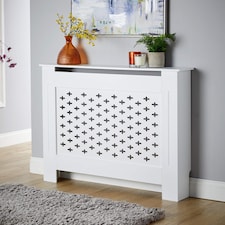 Medium Radiator Cover MDF Wooden Home Decorative Modern Design | White
