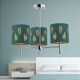 image 4 of Set of 2 Brea - Chrome 3 Light Fittings with Dark Green Fern Shades Chrome | Green