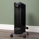 image 4 of 2000w 2kw 9 Fin Slimline Black Oil Filled Radiator Heater with Adjustable Thermostat