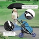 image 4 of COSTWAY 3 Wheel Golf Push Cart Folding Golf Holder Blue
