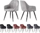 image 1 of Set of 2 Faux Suede Leather Dining Chairs with Arms Adrian Light Grey