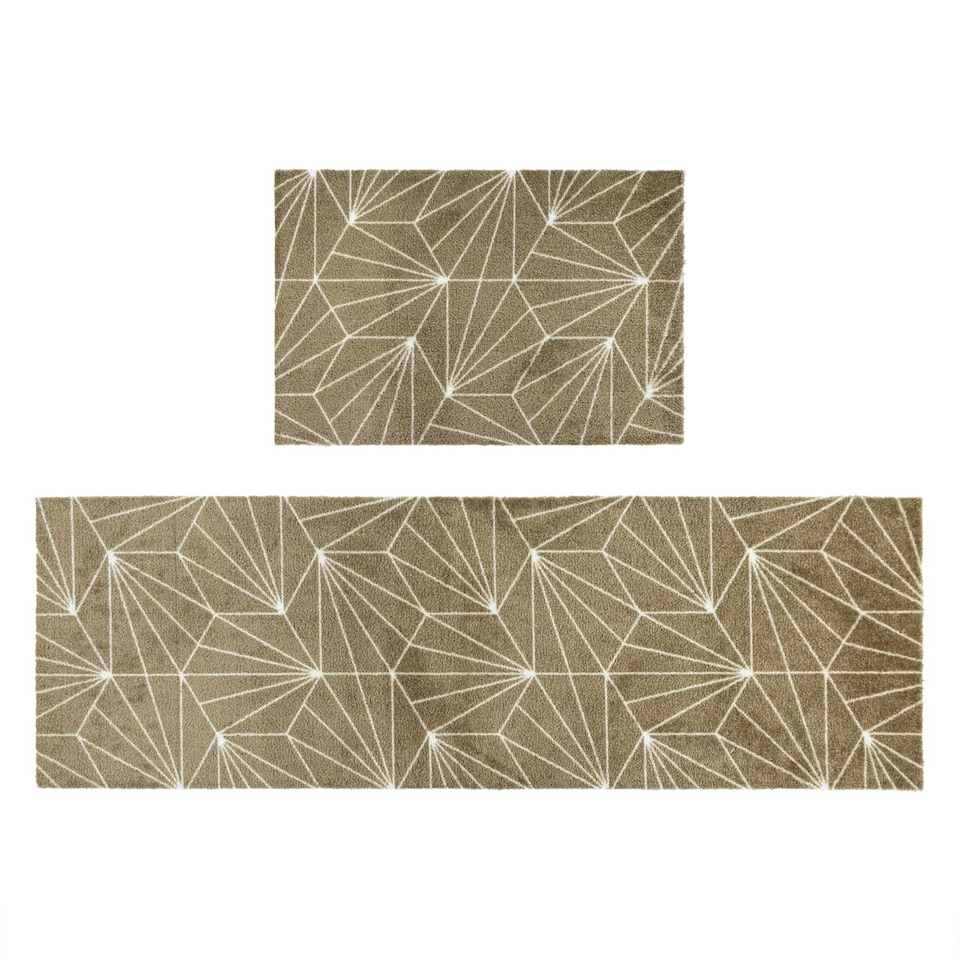 image 1 of JVL Mega Doormat and Runner - Brown Geo