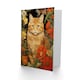 image 2 of Cat Lover Ginger Tabby in Spring Flower Garden Floral Greeting Card