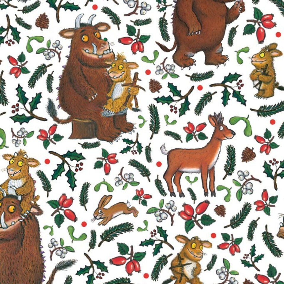 image 1 of The Gruffalo Christmas 4 Sheets & 4 Tags Gift Wrap