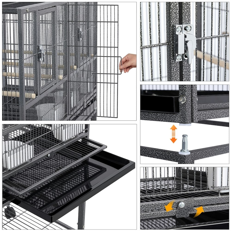 image 1 of Yaheetech 105 cm Tall Stackable and Divided Breeder Cage Black