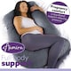 image 6 of Aamira Dark Grey Pregnancy Maternity Pillow, 140x70x20cm J Shaped Memory Foam | Grey | Grey | Standard | 1