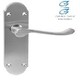 image 2 of Golden Grace 4 Pairs Victorian Shaped Premium Door Handles Lever Latch in Satin Brushed Chrome Finish, Epsom Design Grey