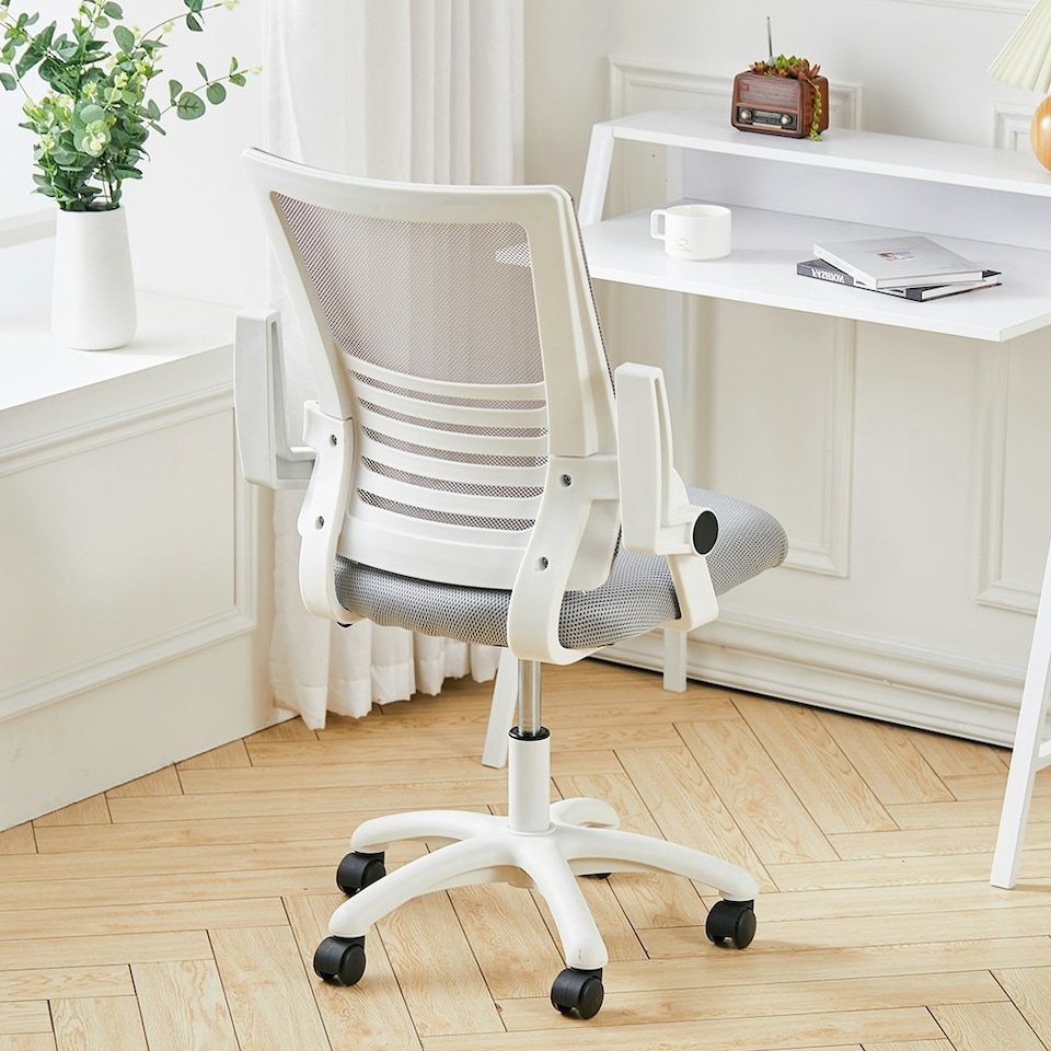 image 1 of Living and Home Mesh Swivel Ergonomic Office Chair - Grey