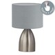 image 2 of First Choice Lighting Valentina Brushed Chrome Touch Lamp with Grey Shade Silver | Grey