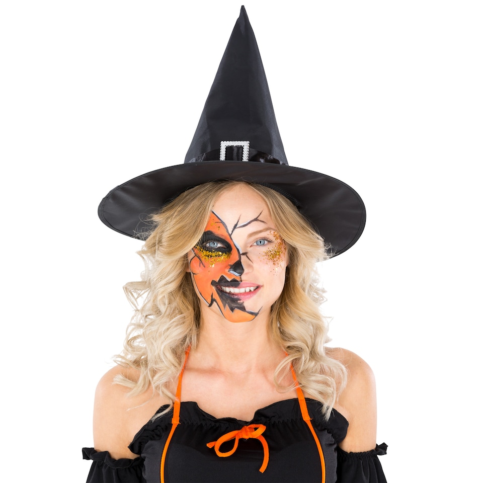 image 1 of Womens Pumpkin-Witch Costume | Black | black | 1