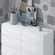 image 6 of FWStyle Stora 8 Drawer Wide 4+4 Chest Of Drawers - White Gloss Front