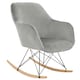 image 2 of Interiors by Premier Grey Velvet Rocking Chair, Comfortable Velvet Desk Chair, Backrest Velvet Rocking Armchair, Cozy Armchair