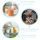 image 2 of Argon Tableware Glass Storage Jars - Leather Loop Lid - 1 Litre - Modern Round Scandi Organisation Container Glass Jar - Set of 3