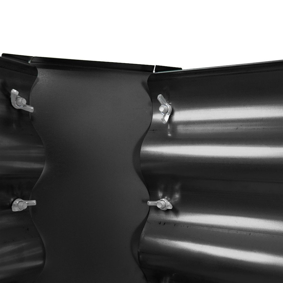 image 1 of Harbour Housewares Semicircular Steel Raised Beds - 90cm x 45cm - Anthracite - 2pc Black