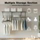 image 9 of COSTWAY Wall Mounted Closet System Hanging Organizer Rack Grey | One Size