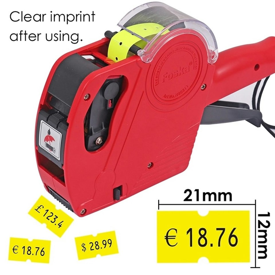image 1 of Pack of 10 Yellow Neon Adhesive Price Label Rolls (5000 Tickets)