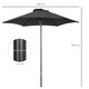 image 7 of Outsunny 2m Parasol Patio Umbrella, Outdoor Sun Shade with 6 Ribs Black