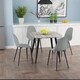 image 1 of Aspen Tapered Legs Square Dining Table and 4 Curve Plastic Seat Chairs with Metal Legs - Black/Grey Oak - Flat Packed Grey