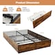 image 3 of COSTWAY Double Metal Bed Frame with 4 Underbed Drawers Brown
